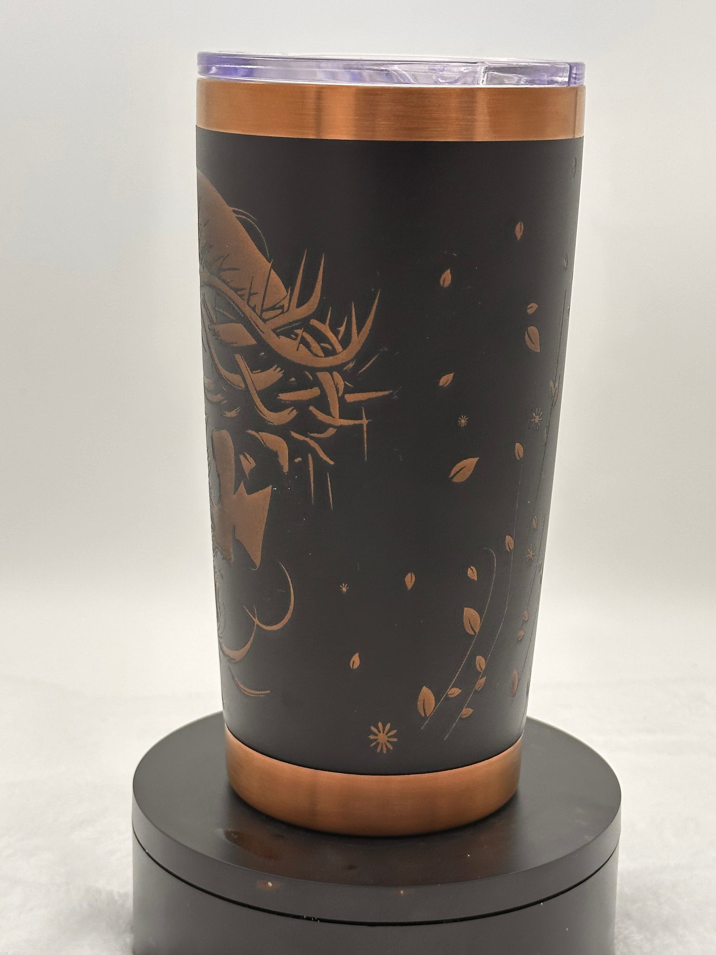 LASER ENGRAVED JESUS TUMBLER- BLACK AND BRONZE 20 OZ