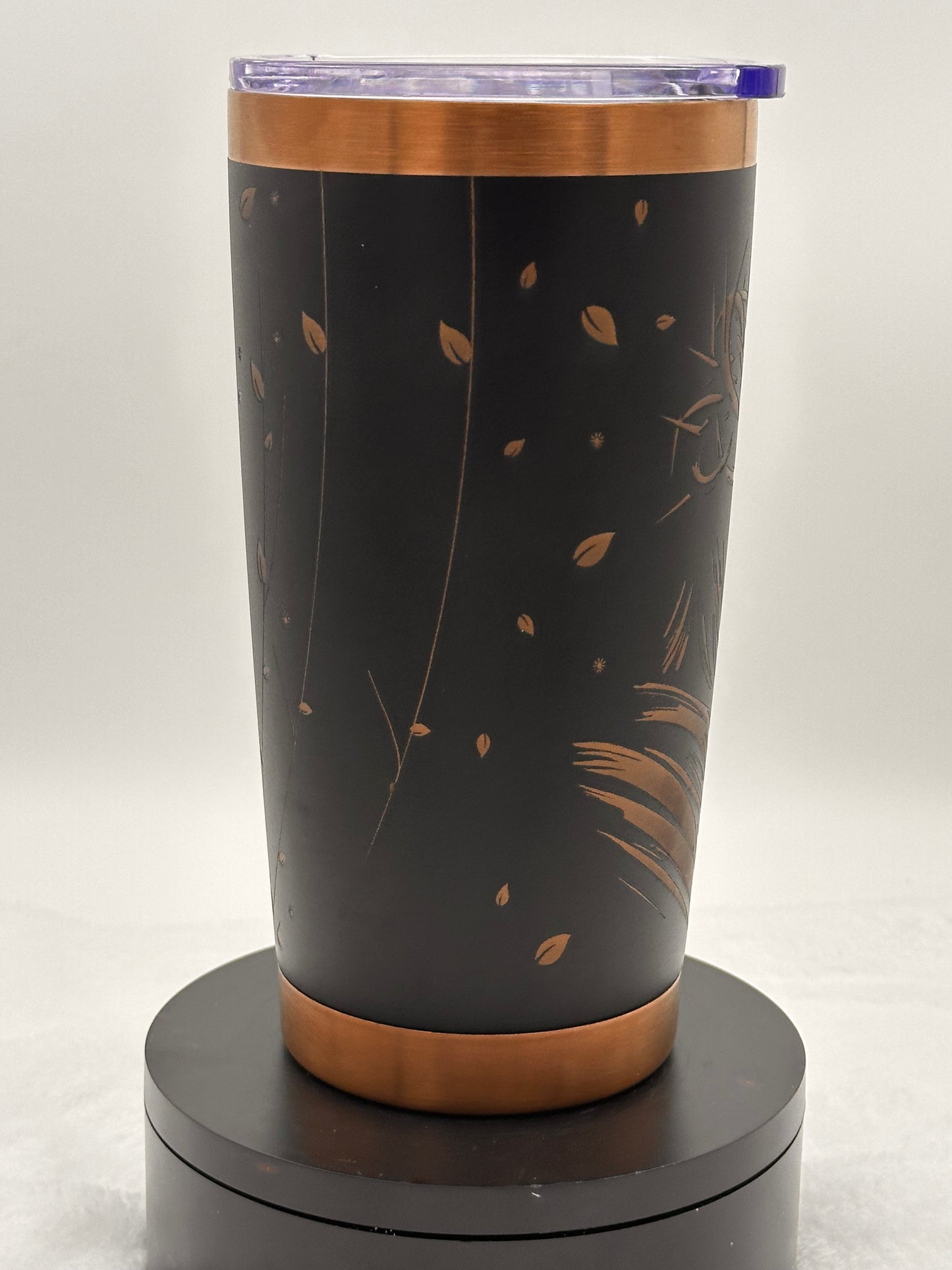 LASER ENGRAVED JESUS TUMBLER- BLACK AND BRONZE 20 OZ