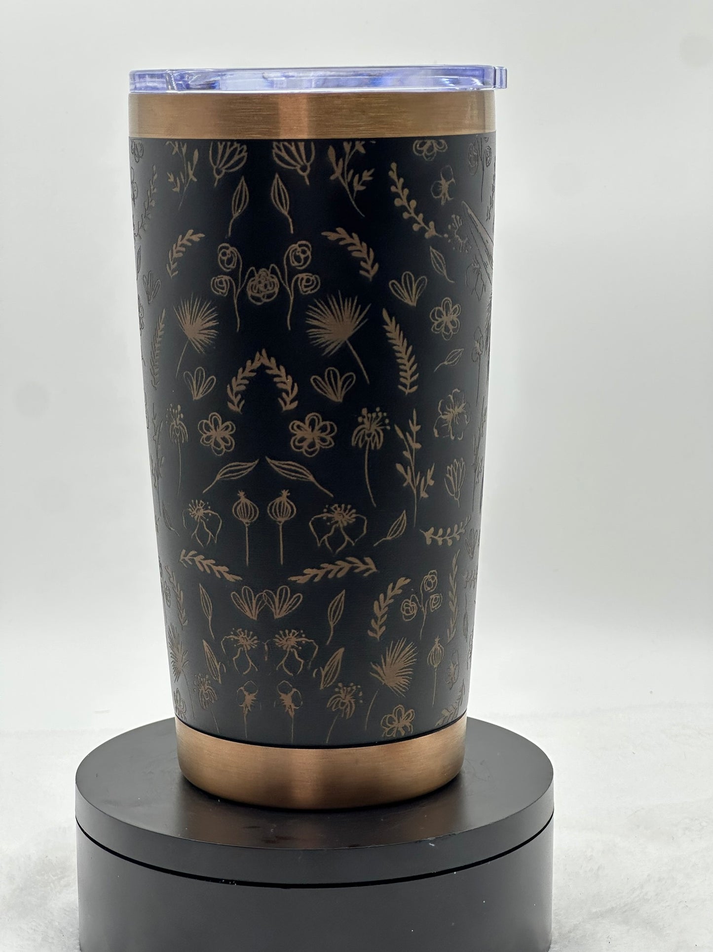 🥃 Highland Cow Laser-Engraved Tumbler – Black & Bronze Stainless Steel (20oz)