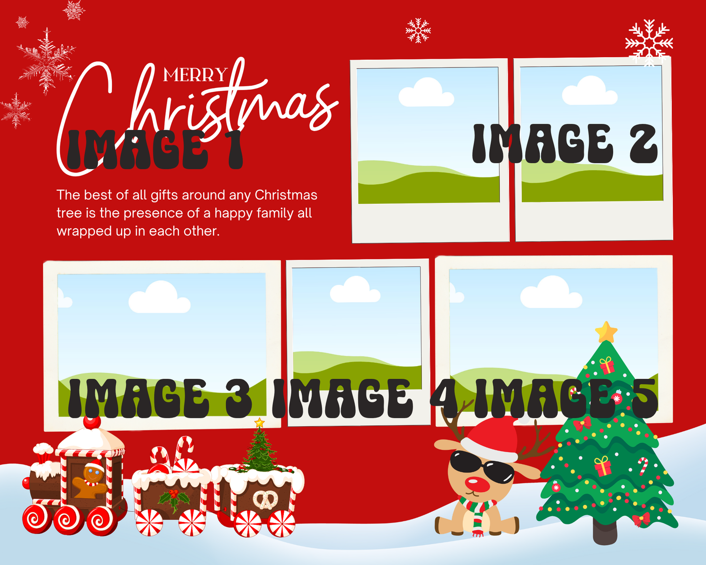 8” X 10” CHRISTMAS BOARD 2 PHOTOS ORNAMENT