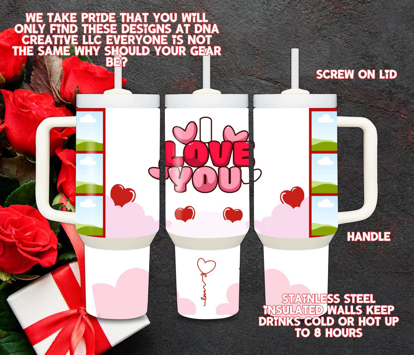 Valentine's Day Custom Photo Tumbler Cup 1