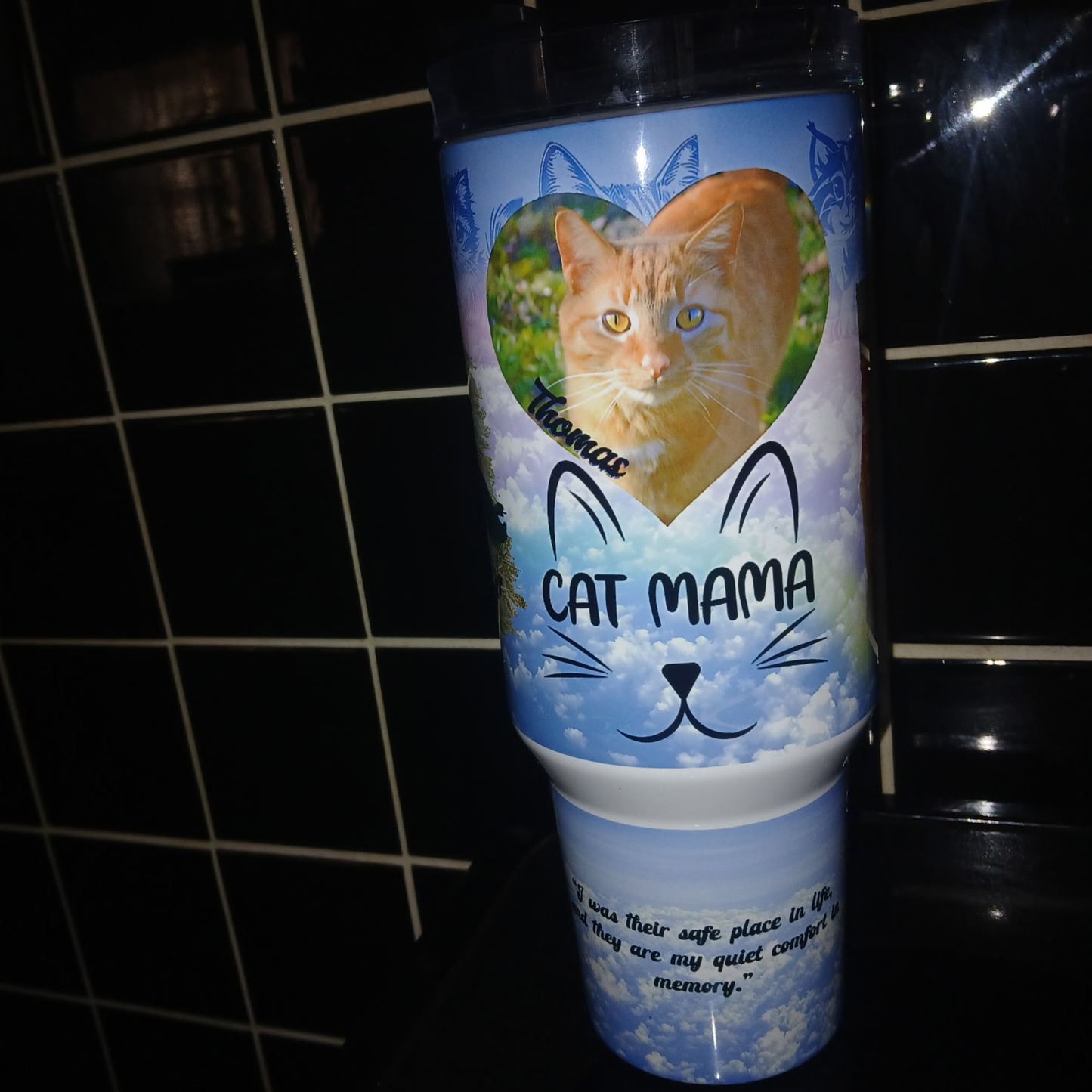 40 oz Cat Mama Personalized Tumbler