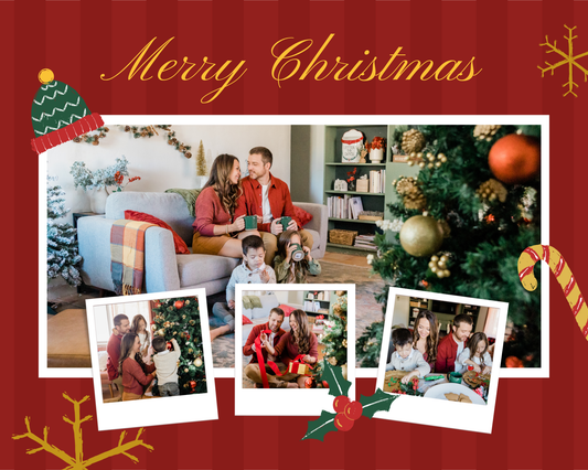 8” X 10” CHRISTMAS  4 PHOTO MERRY CHRISTMAS