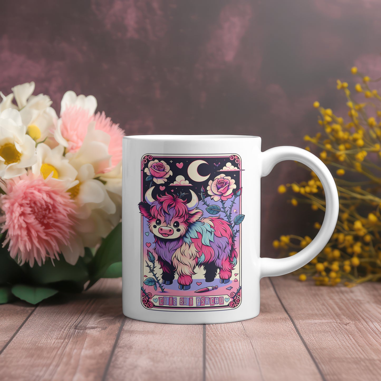 Highland Cow Tarot Card- 11 oz coffee mug