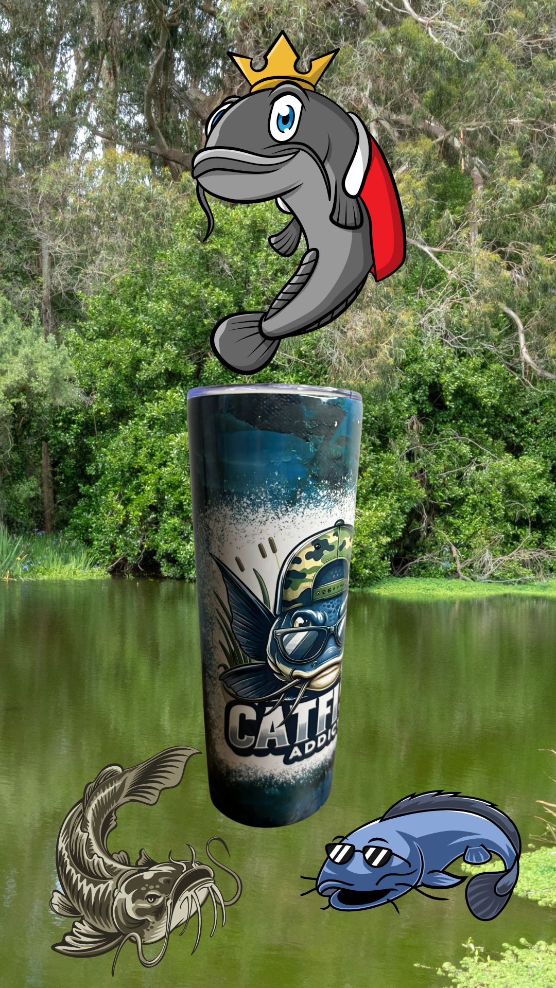 Catfish 20oz Tumbler- stainless steel