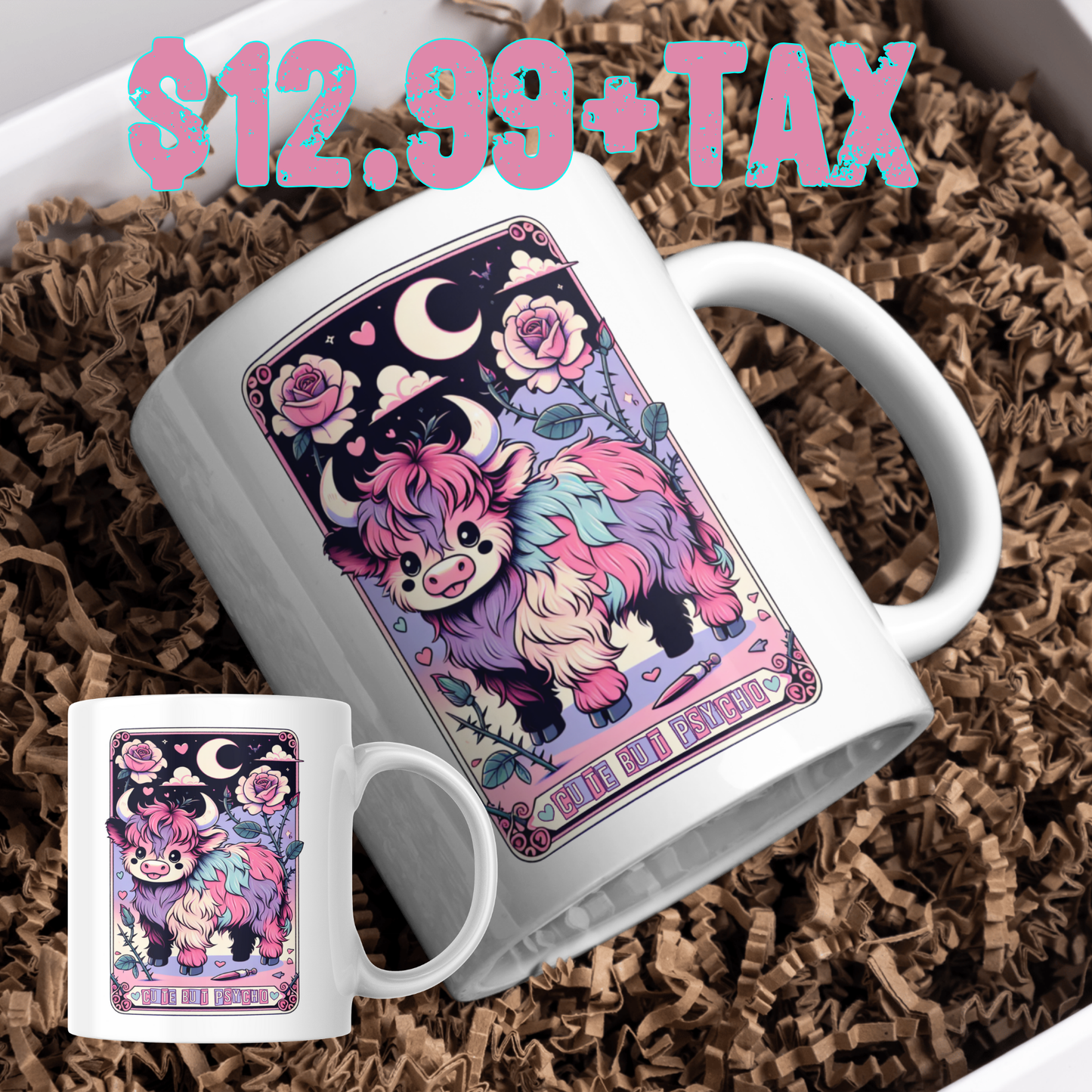 Highland Cow Tarot Card- 11 oz coffee mug