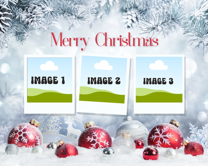 8” X 10” CHRISTMAS  3 PHOTO MERRY CHRISTMAS