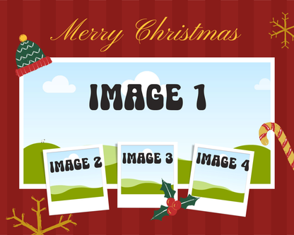 8” X 10” CHRISTMAS  4 PHOTO MERRY CHRISTMAS