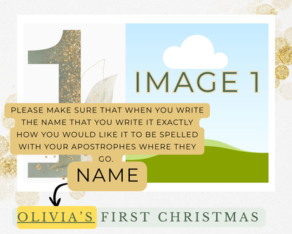 8” X 10” BABY’S FIRST CHRISTMAS 1 PHOTO BOARD