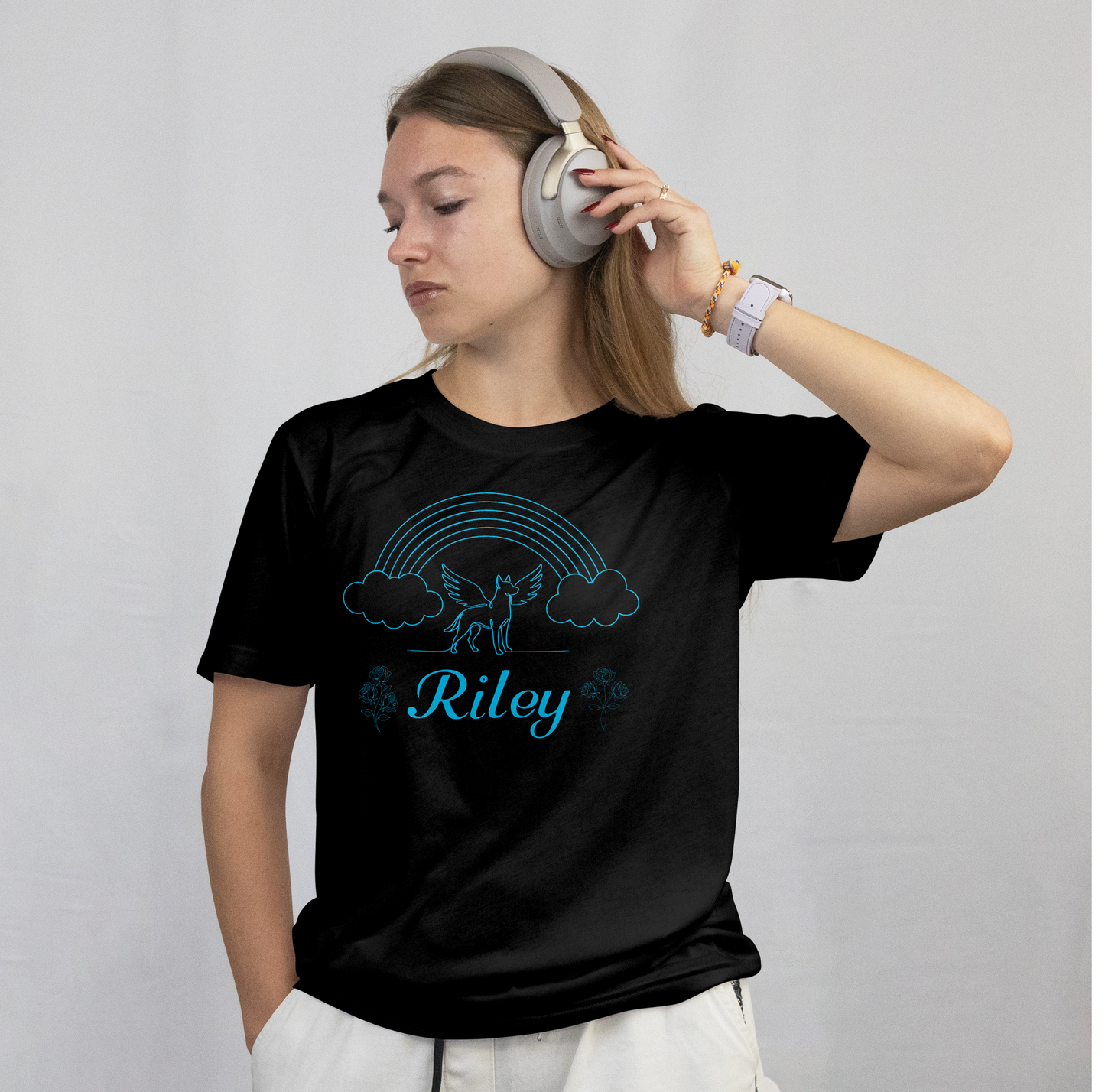 Rainbow Bridge Memorial T-Shirt - Personalized Pet Name