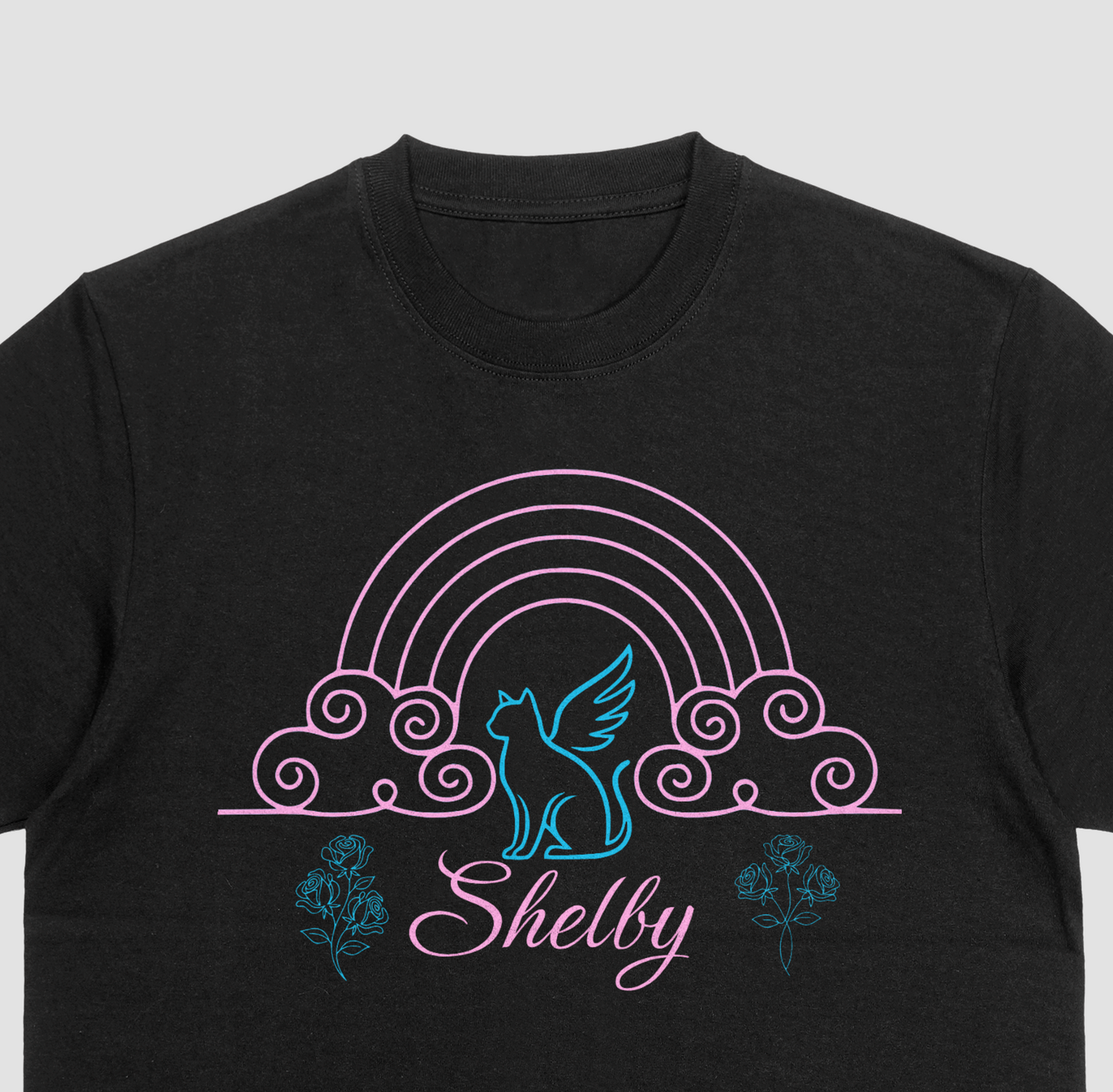 Rainbow Bridge Memorial T-Shirt - Personalized Pet Name