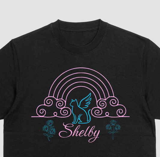 Rainbow Bridge Memorial T-Shirt - Personalized Pet Name