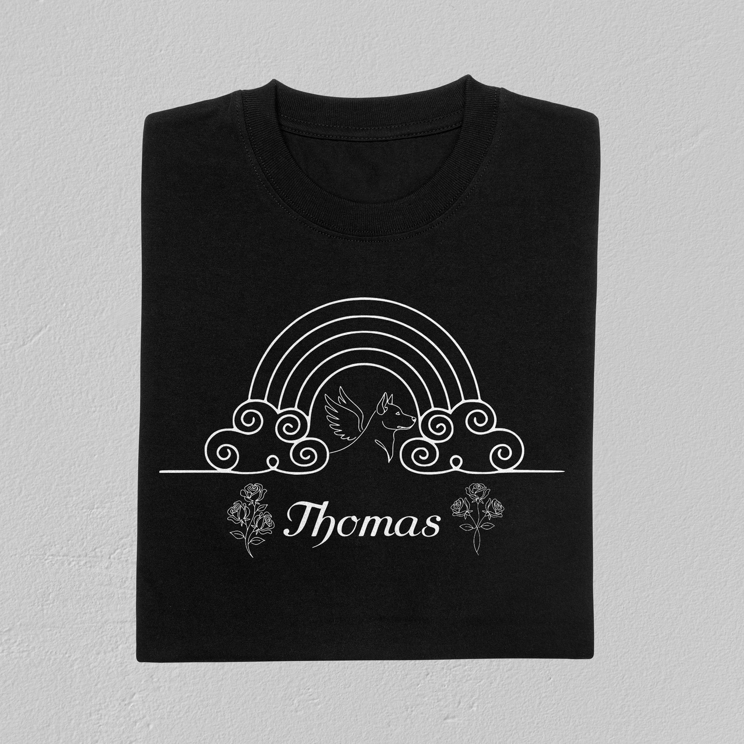 Rainbow Bridge Memorial T-Shirt - Personalized Pet Name