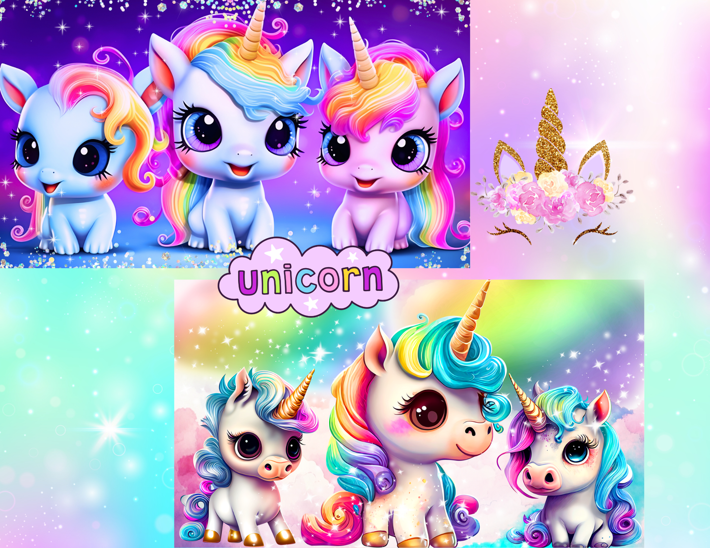 Personalized Unicorn Stainless Steel Sippy Cup with 2 Lids