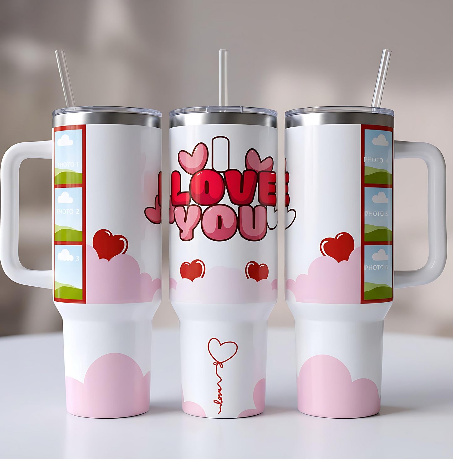 Valentine's Day Custom Photo Tumbler Cup 1