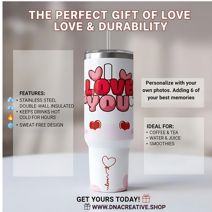 Valentine's Day Custom Photo Tumbler Cup 1