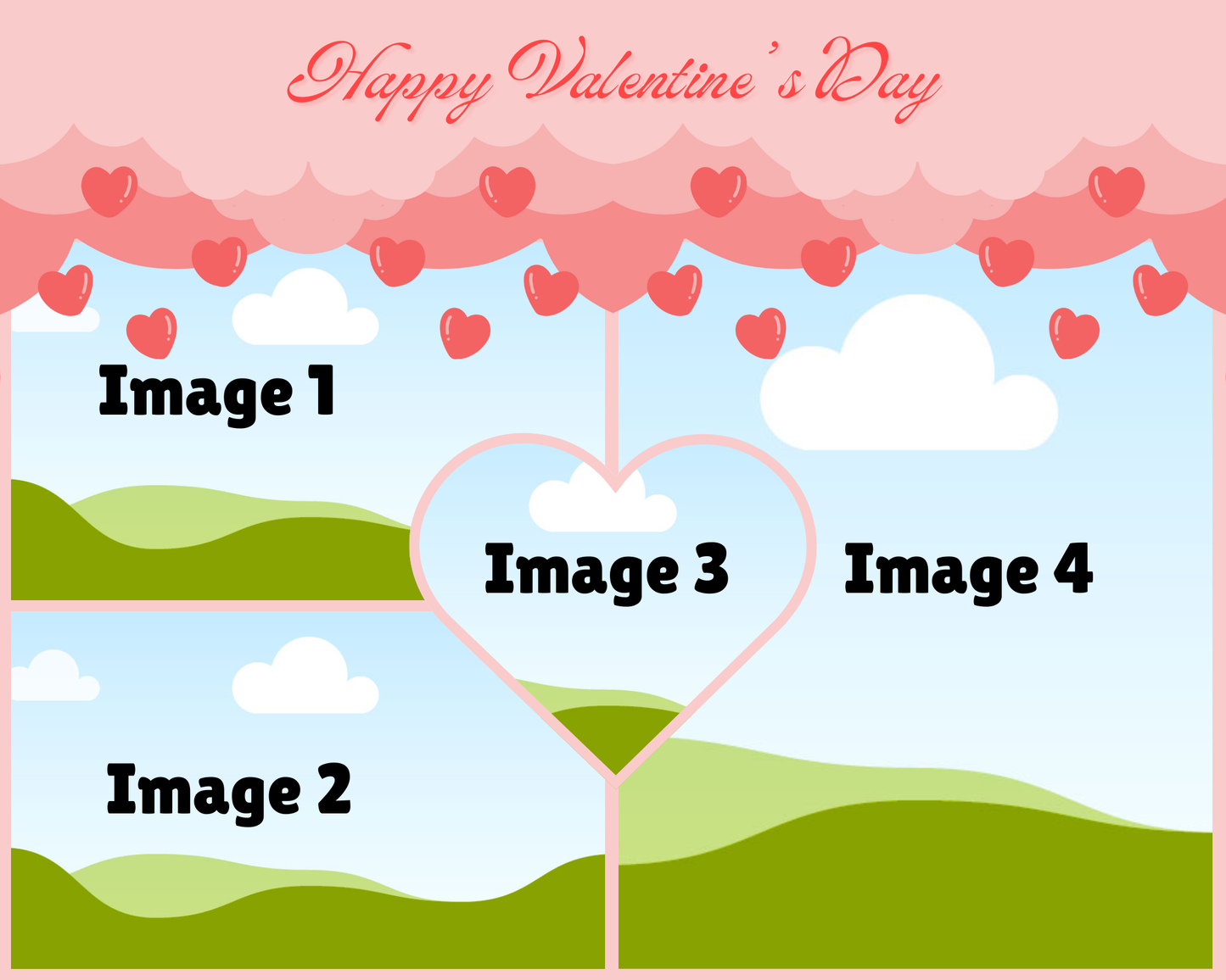 Photo Collage Board - 8"x10" Valentine's Day #4